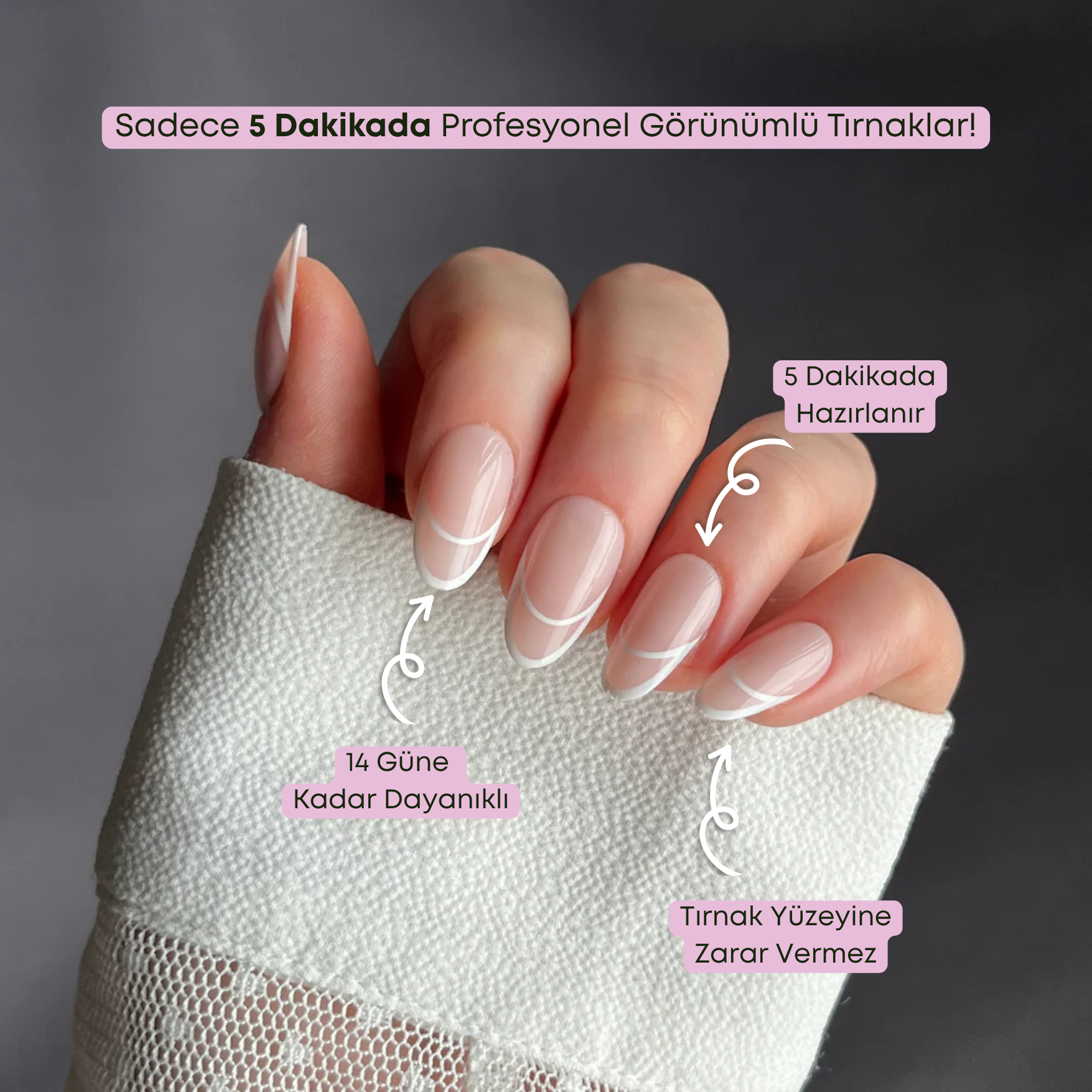 Elegant Loop - Medium Oval - 30 Adet Takma Tırnak