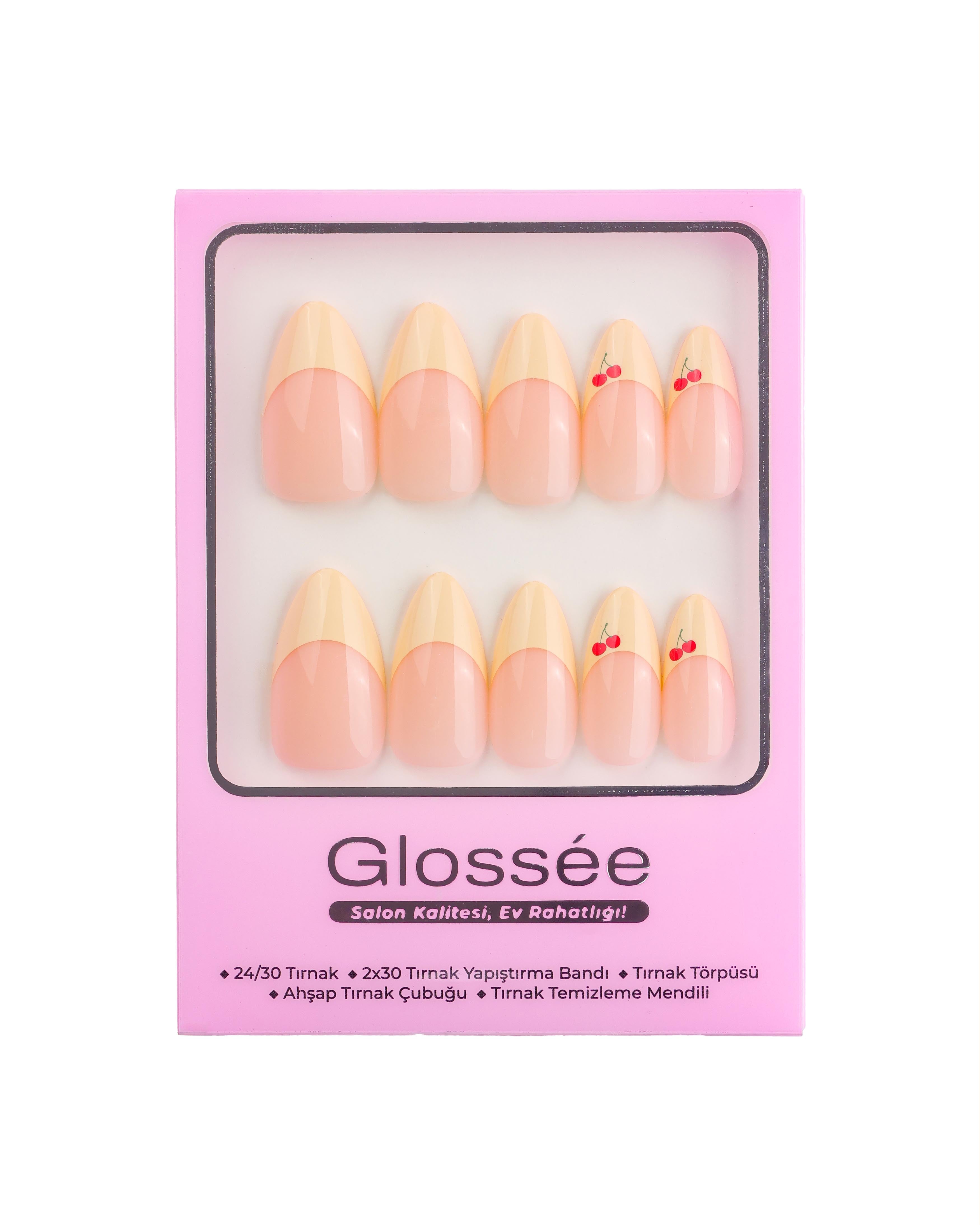 Creamy Cherry - Medium Almond - 30 Adet Takma Tırnak