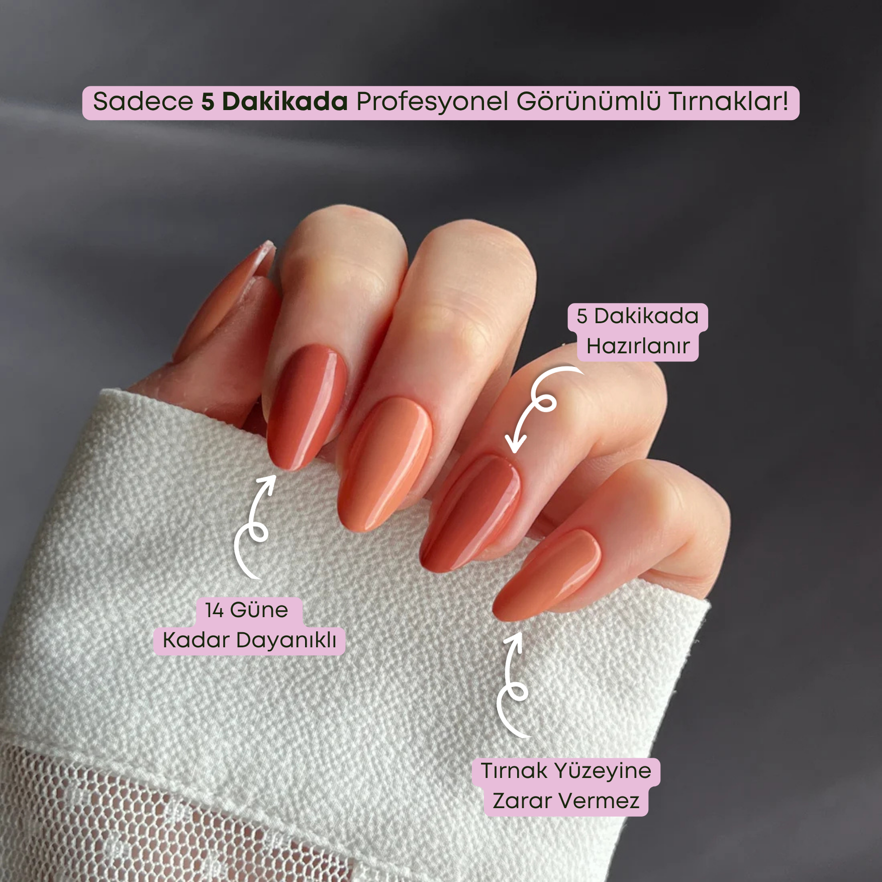 Heatwave - Medium Oval - 30 Adet Takma Tırnak