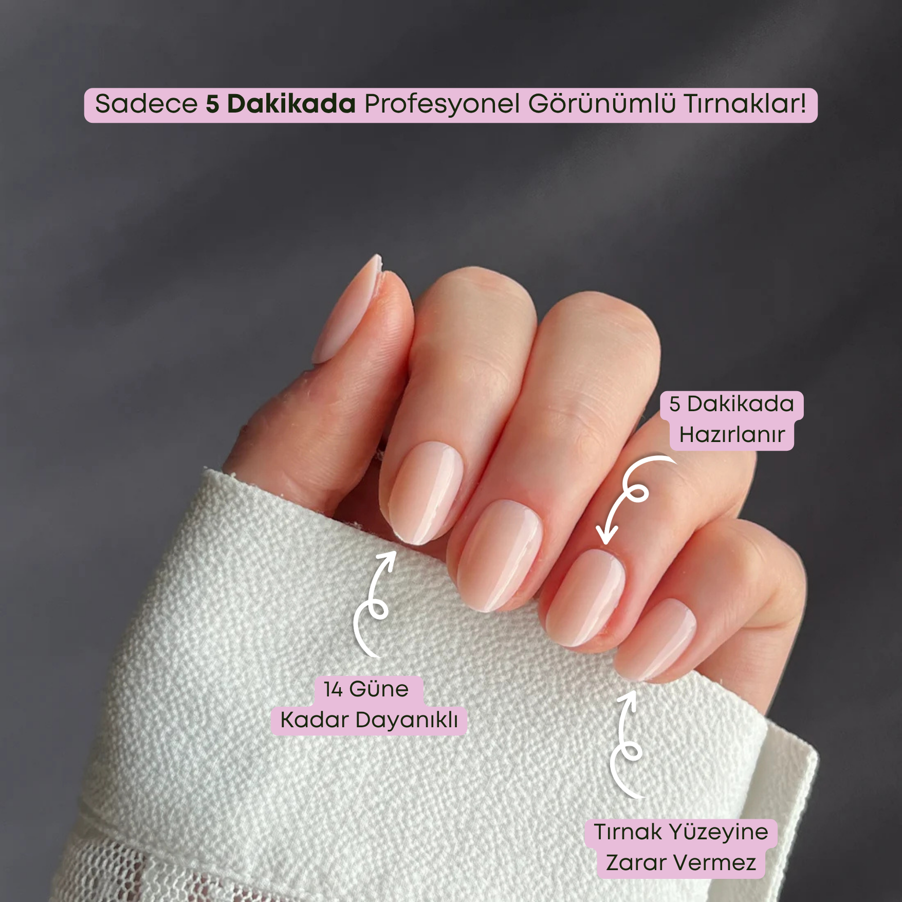 Natural Muse - Short Round - 30 Adet Takma Tırnak