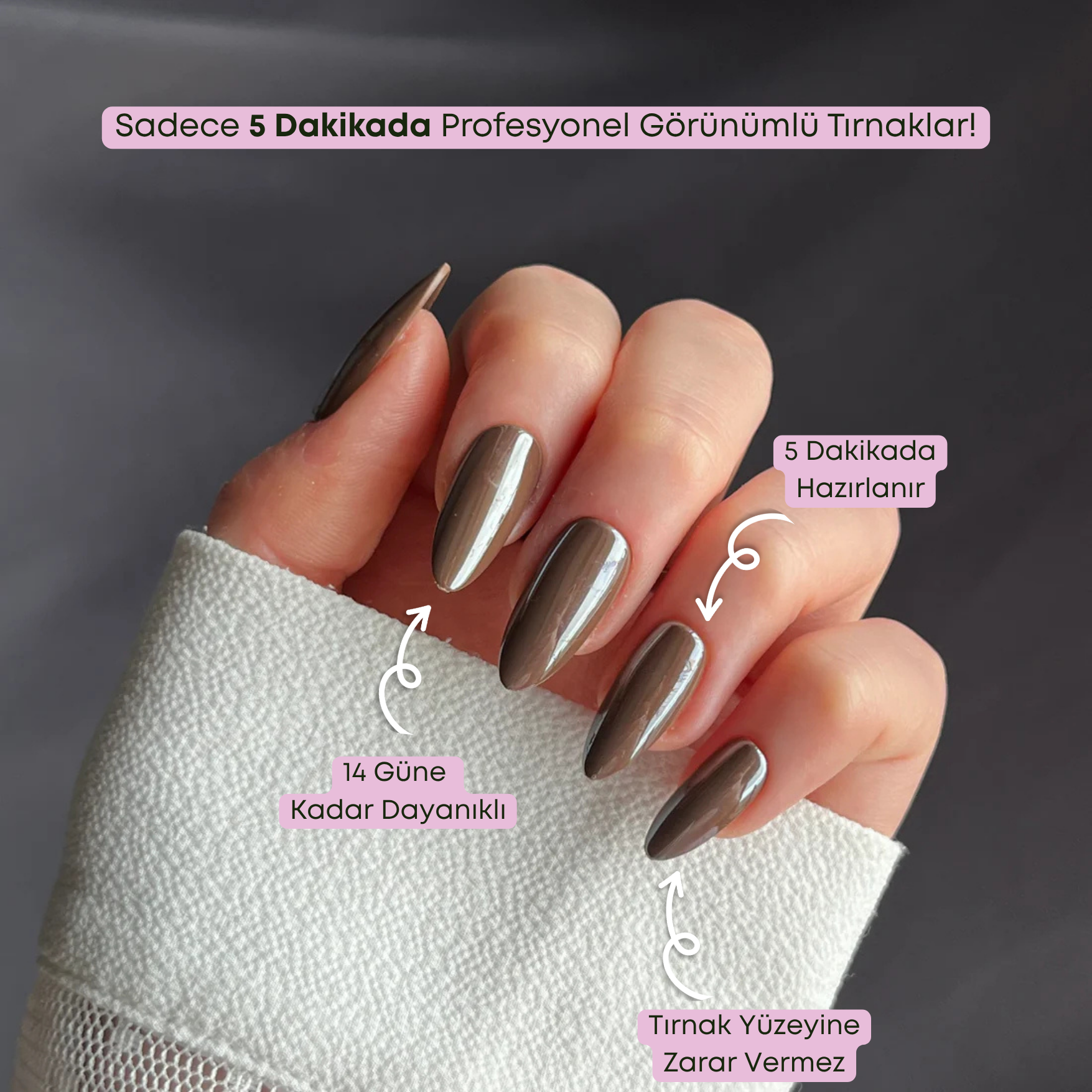 Mocha Muse - Medium Almond - 30 Adet Takma Tırnak