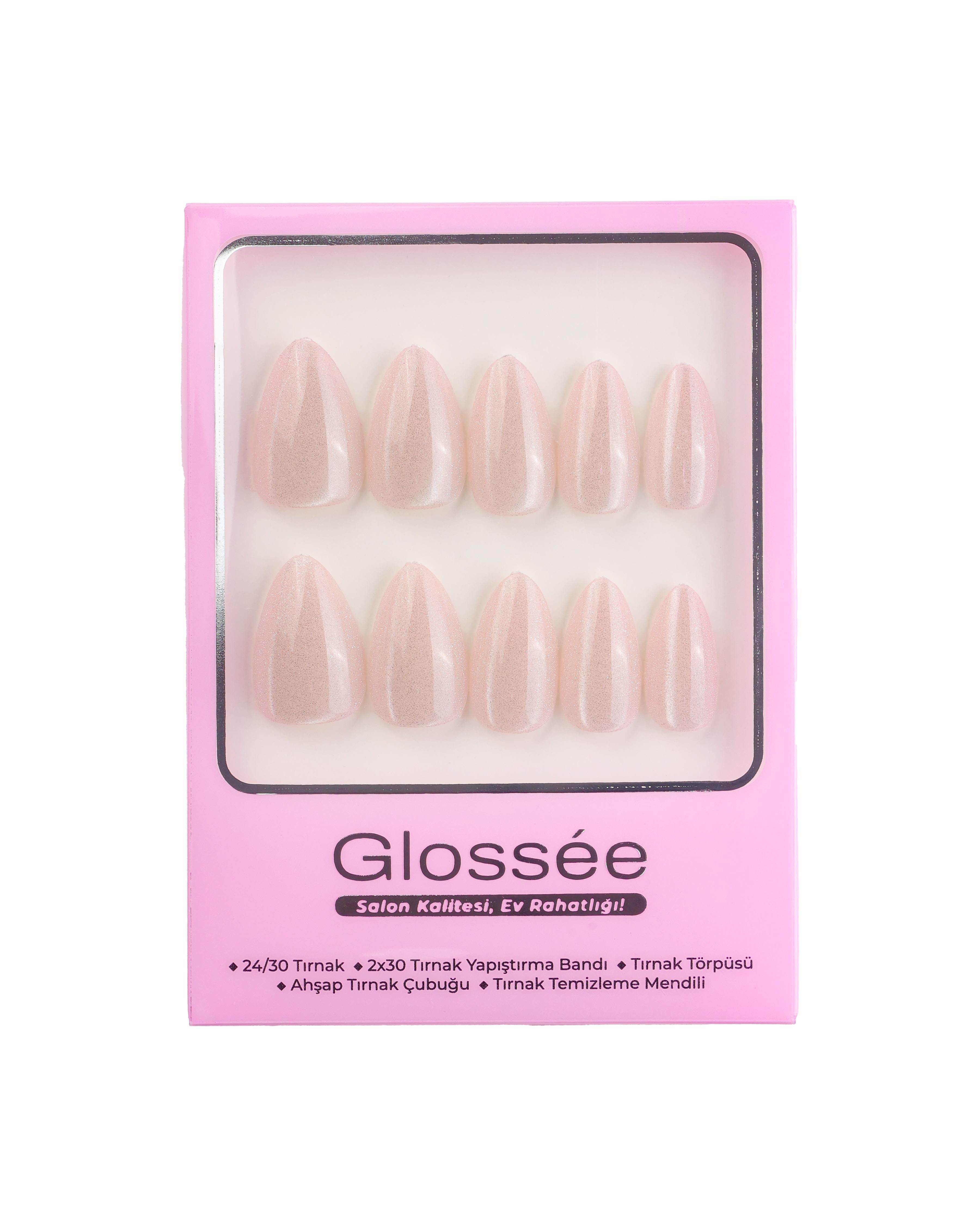 Shimmer Petal - Short Almond - 30 Adet Takma Tırnak