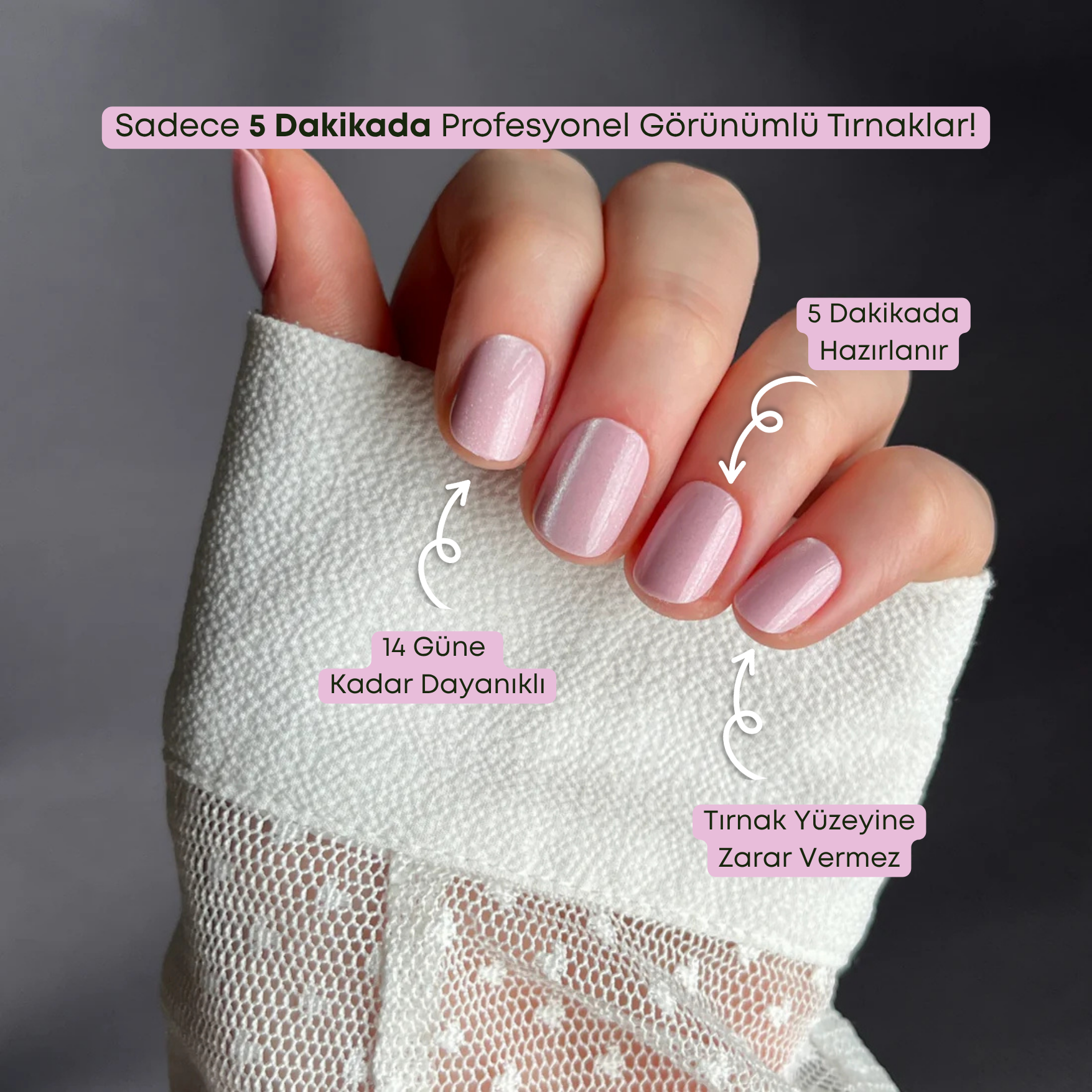 Pink Éclat - XS Squoval - 30 Adet Takma Tırnak