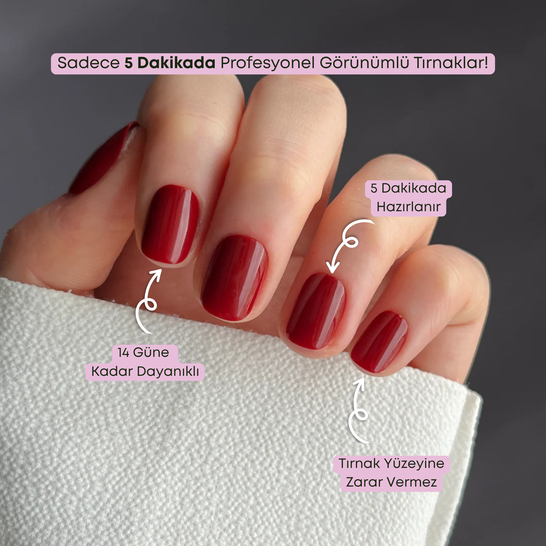 Red Temptation - XS Squoval - 30 Adet Takma Tırnak