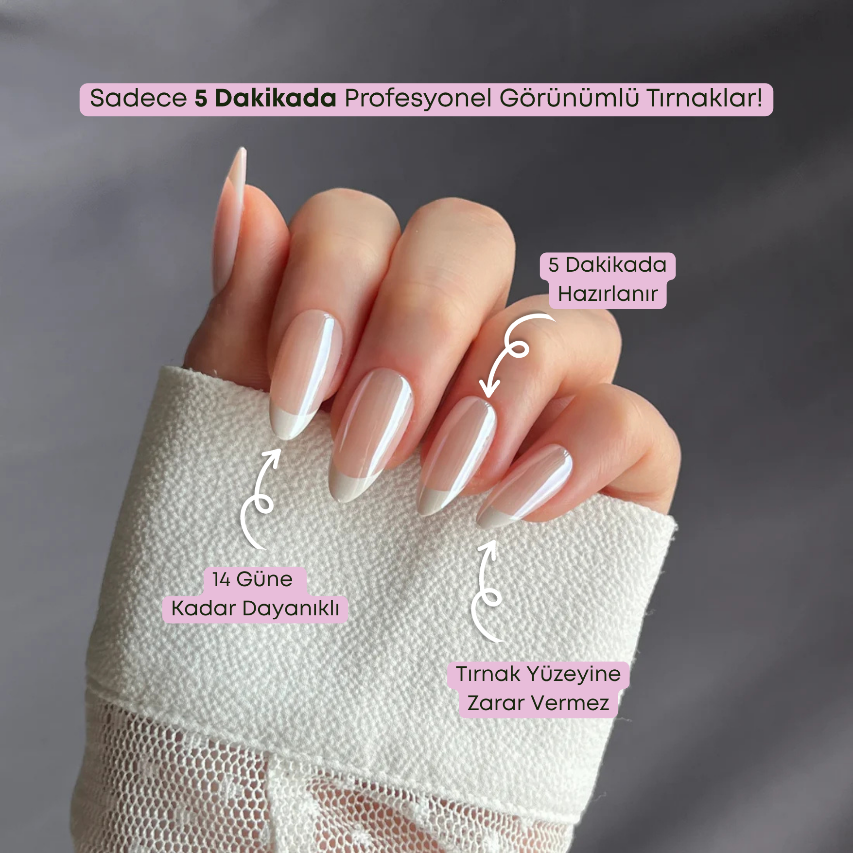 Soft Elegance - Medium Almond - 30 Adet Takma Tırnak
