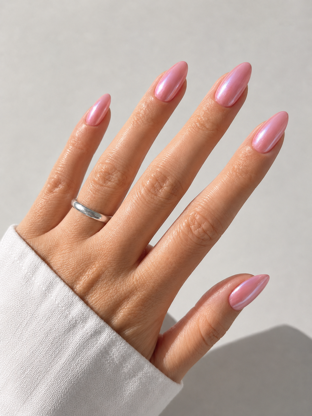 Pink Chrome - Short Almond - 30 Adet Takma Tırnak
