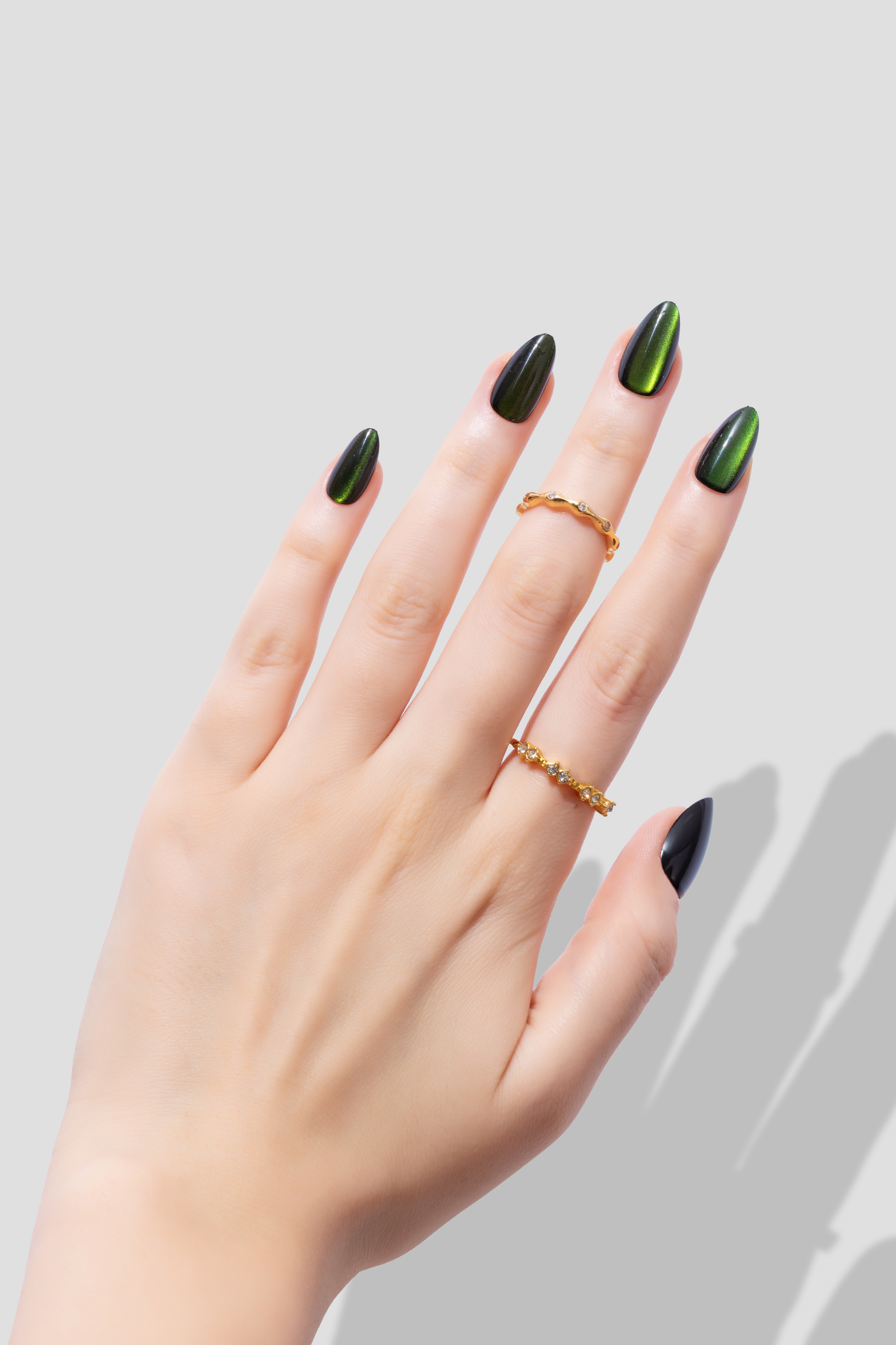 Crystal Serpent Cat Eye - Short Almond - 30 Adet Takma Tırnak