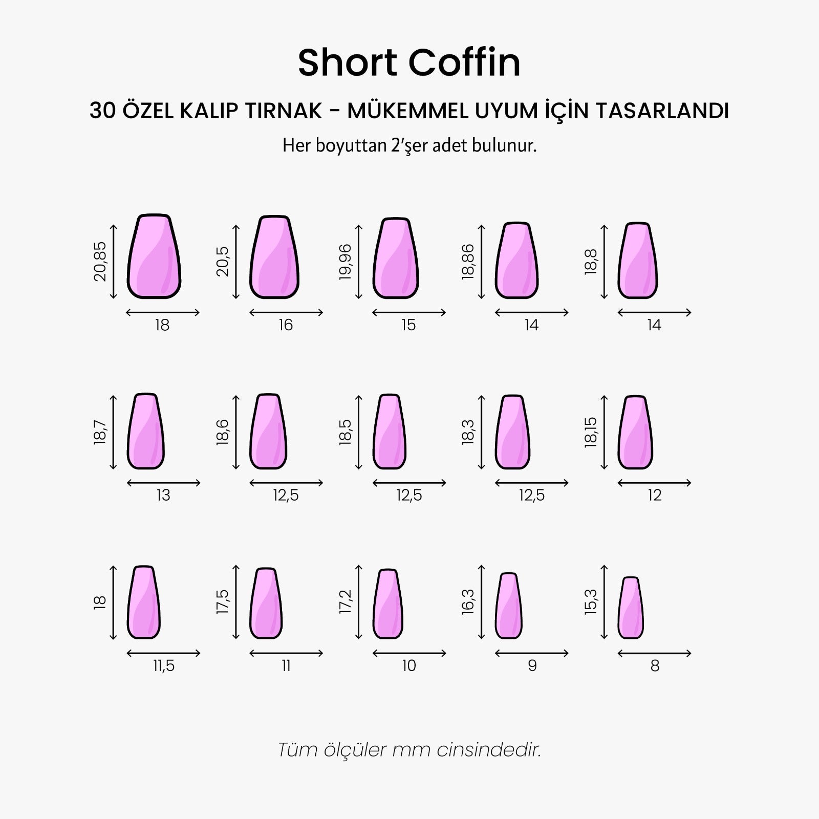 Glow Pop - Short Coffin - 30 Adet Takma Tırnak