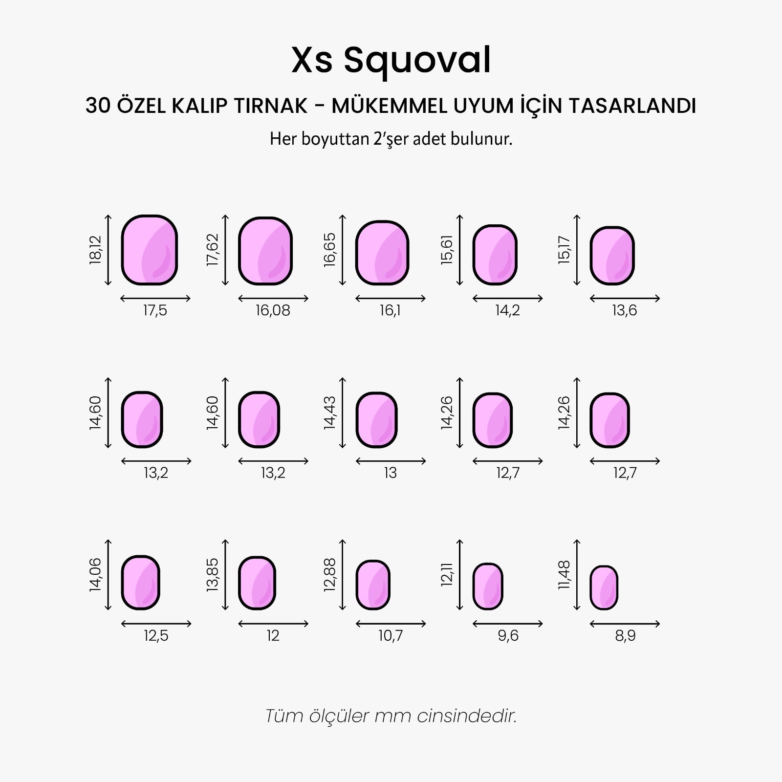 Starlight Kiss - XS Squoval - 30 Adet Takma Tırnak