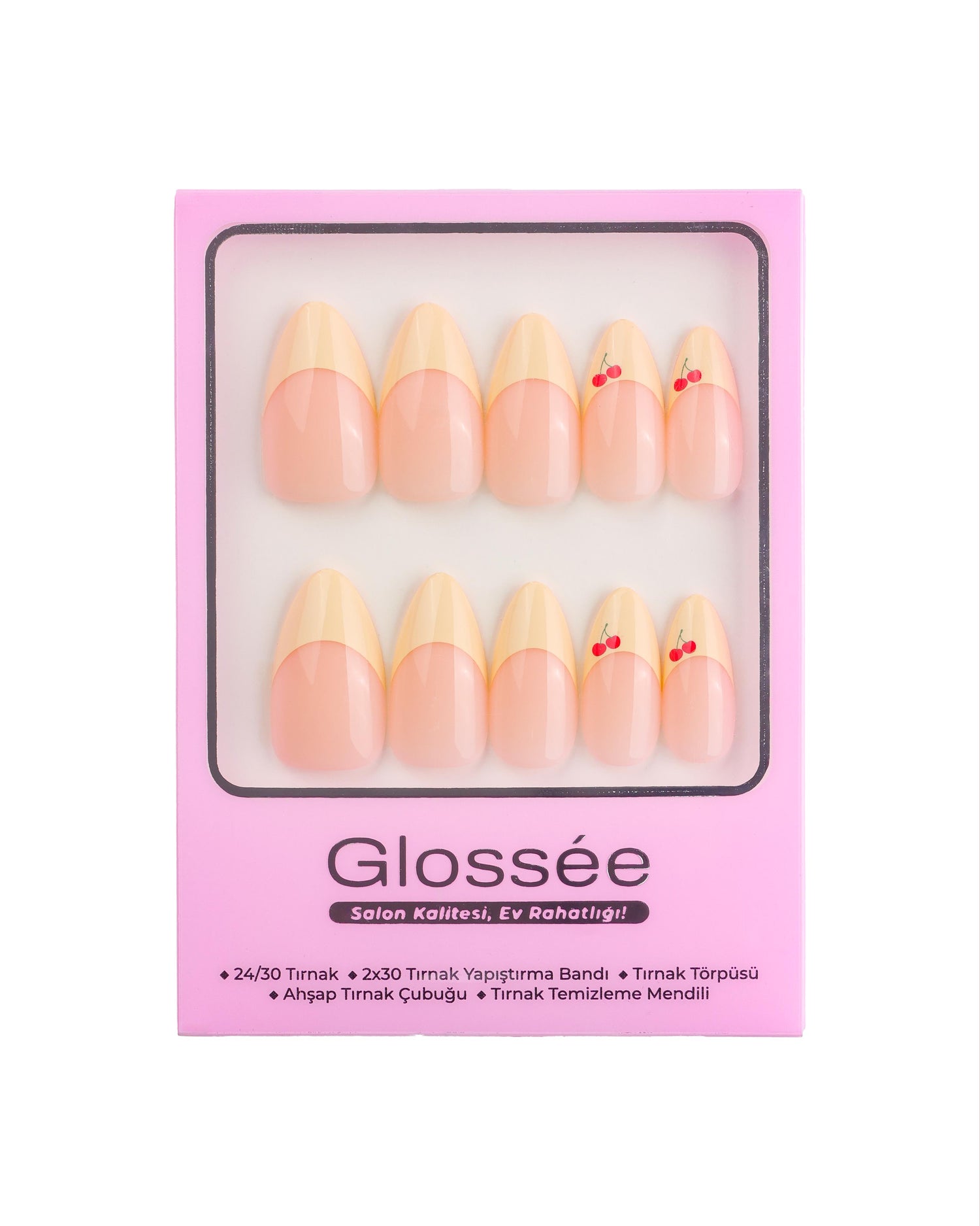 Creamy Cherry - Medium Almond - 30 Adet Takma Tırnak