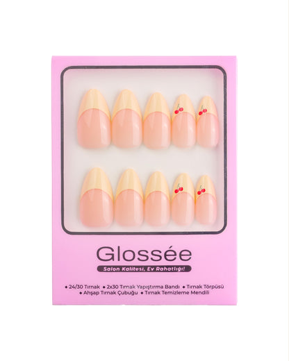Creamy Cherry - Medium Almond - 30 Adet Takma Tırnak