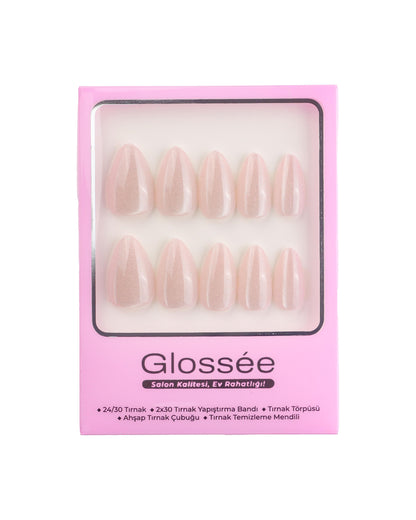 Shimmer Petal - Short Almond - 30 Adet Takma Tırnak