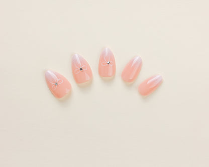 Pearl Bow - Short Almond - 30 Adet Takma Tırnak