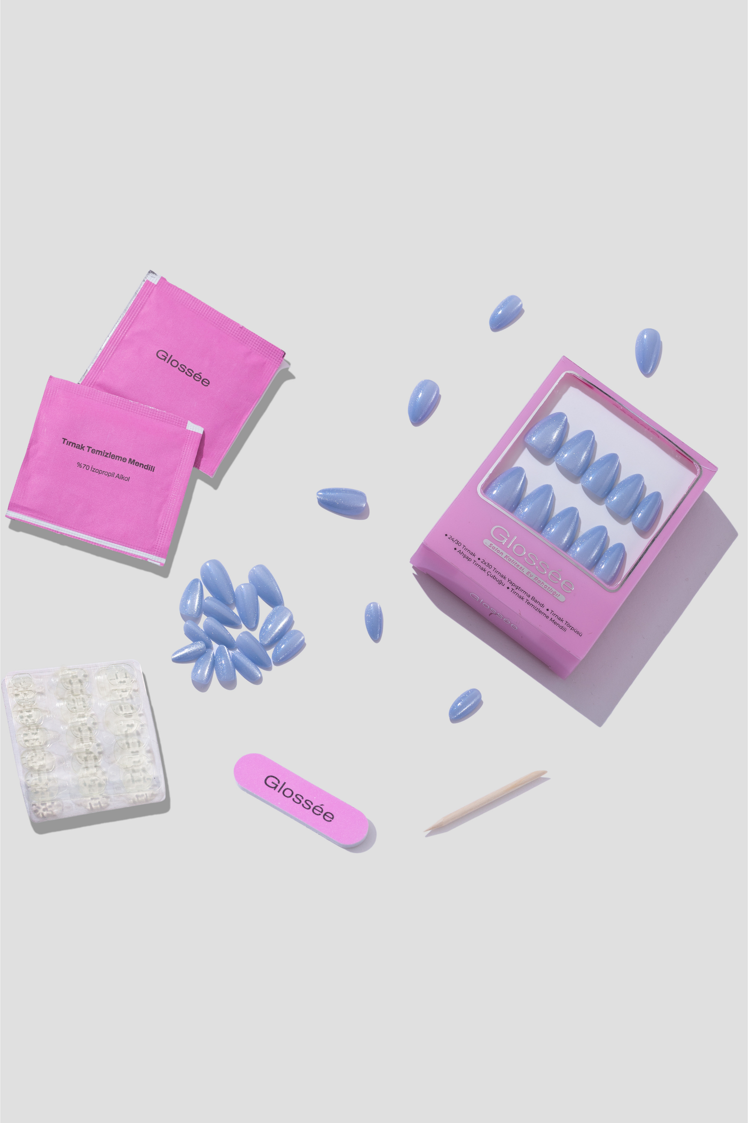 Bluebell Dust - Short Almond - 30 Adet Takma Tırnak