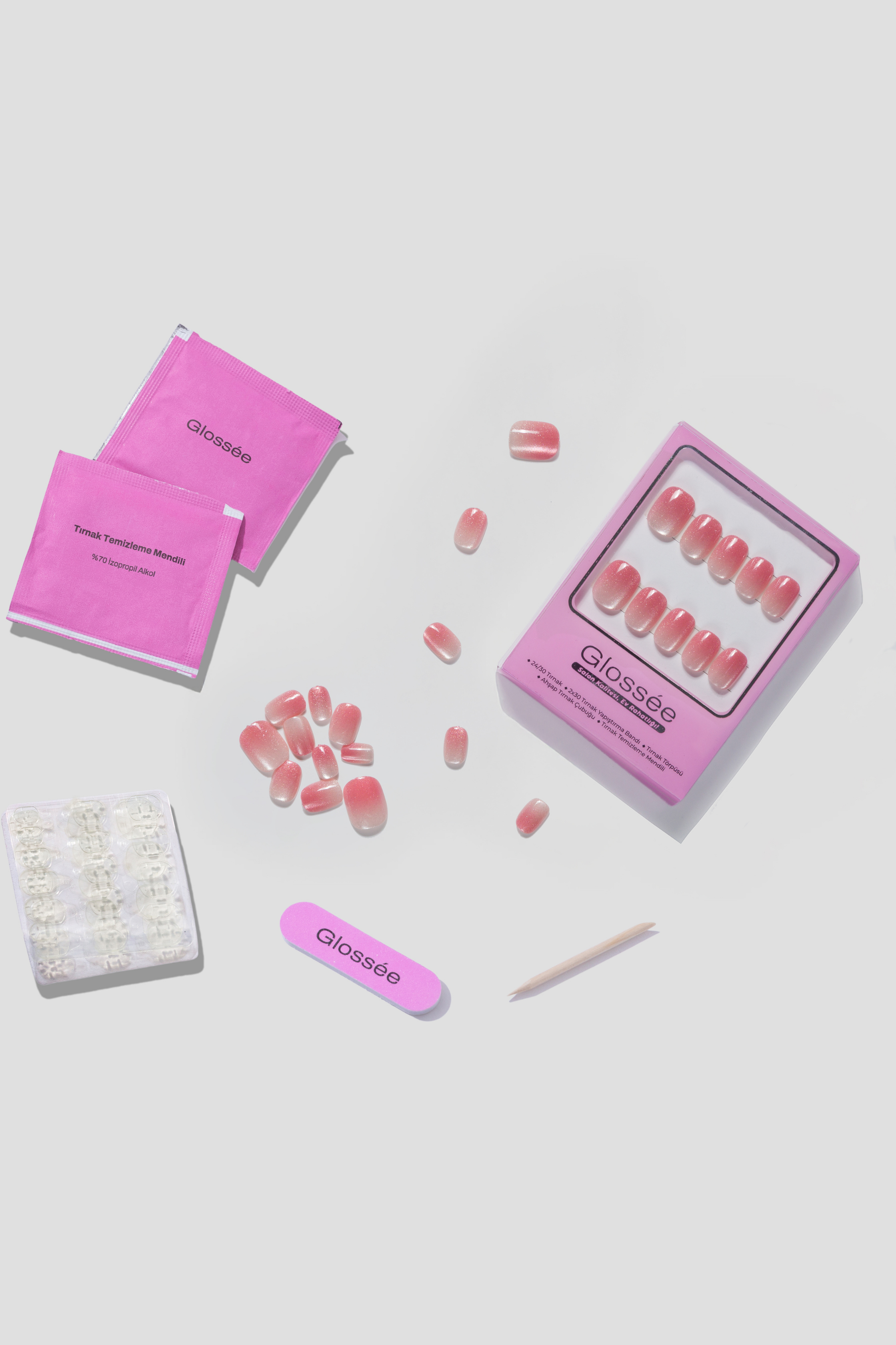 Blush Ombre - XS Squoval - 30 Adet Takma Tırnak