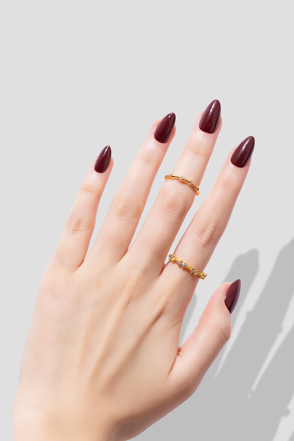 Bordeaux Grace - Short Almond - 30 Adet Takma Tırnak