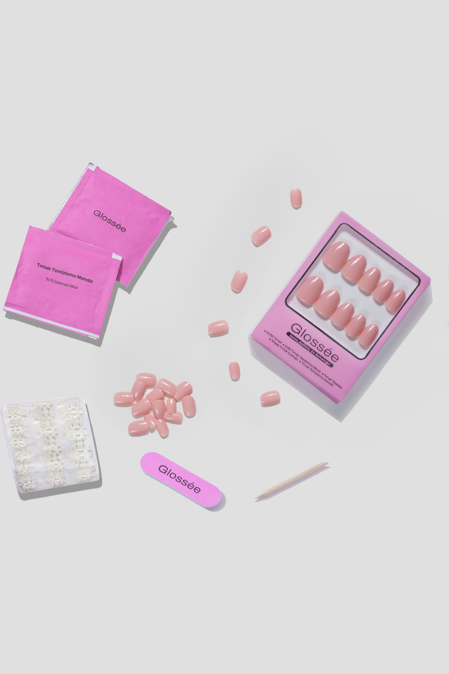 Clean Pink - Short Oval - 30 Adet Takma Tırnak