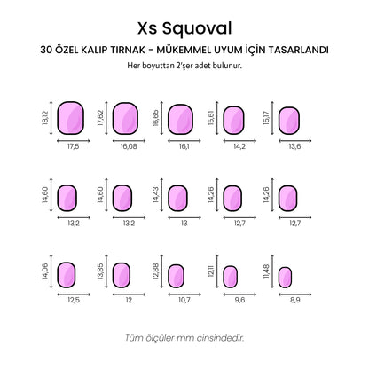 Amethyst Glow - XS-Squoval - 30 Adet Takma Tırnak