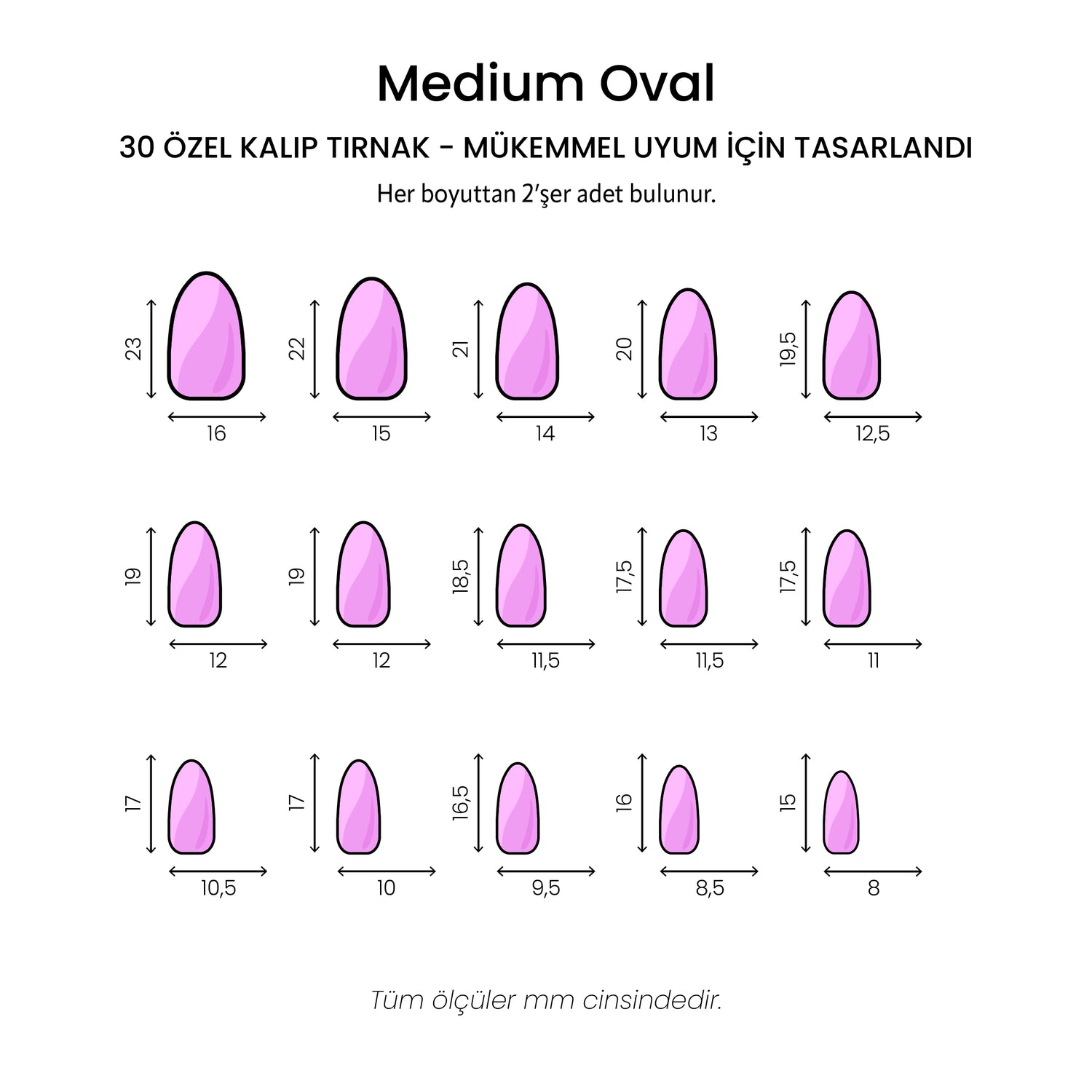 Glow Nude-Medium Oval - 30 Adet Takma Tırnak