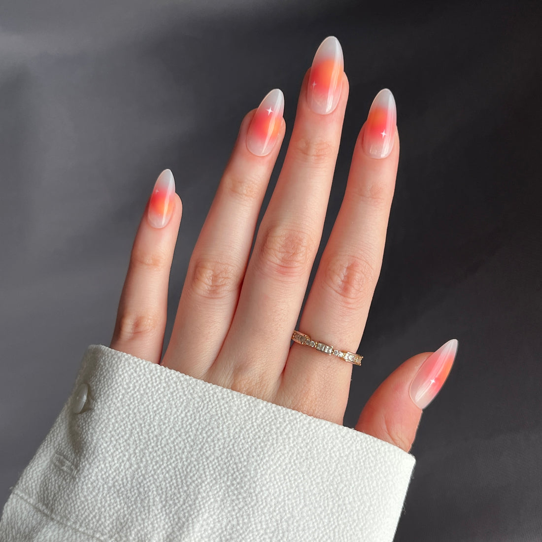 Sunset Aura - Medium Almond - 30 Adet Takma Tırnak