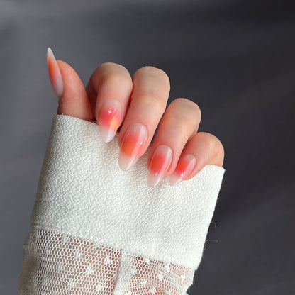 Sunset Aura - Medium Almond - 30 Adet Takma Tırnak