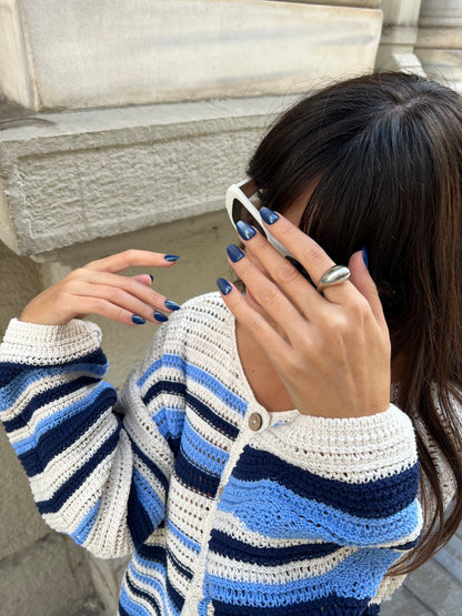 Cosmic Navy - Short Oval - 30 Adet Takma Tırnak