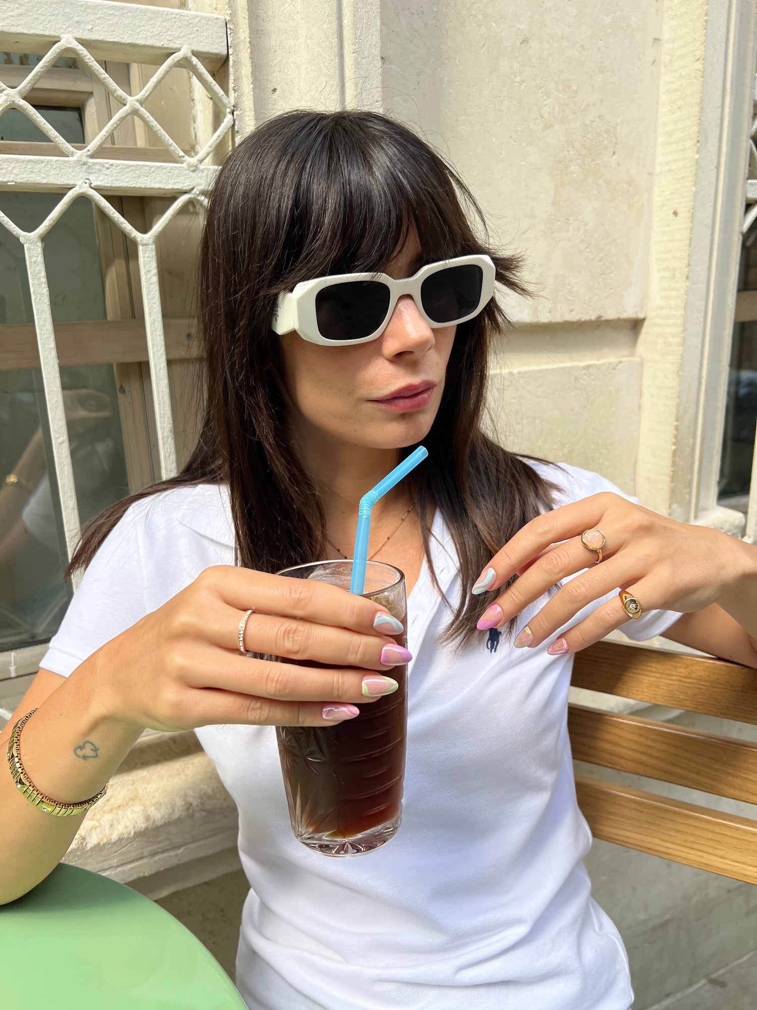 Rainbow Swirl - Short Almond - 30 Adet Takma Tırnak