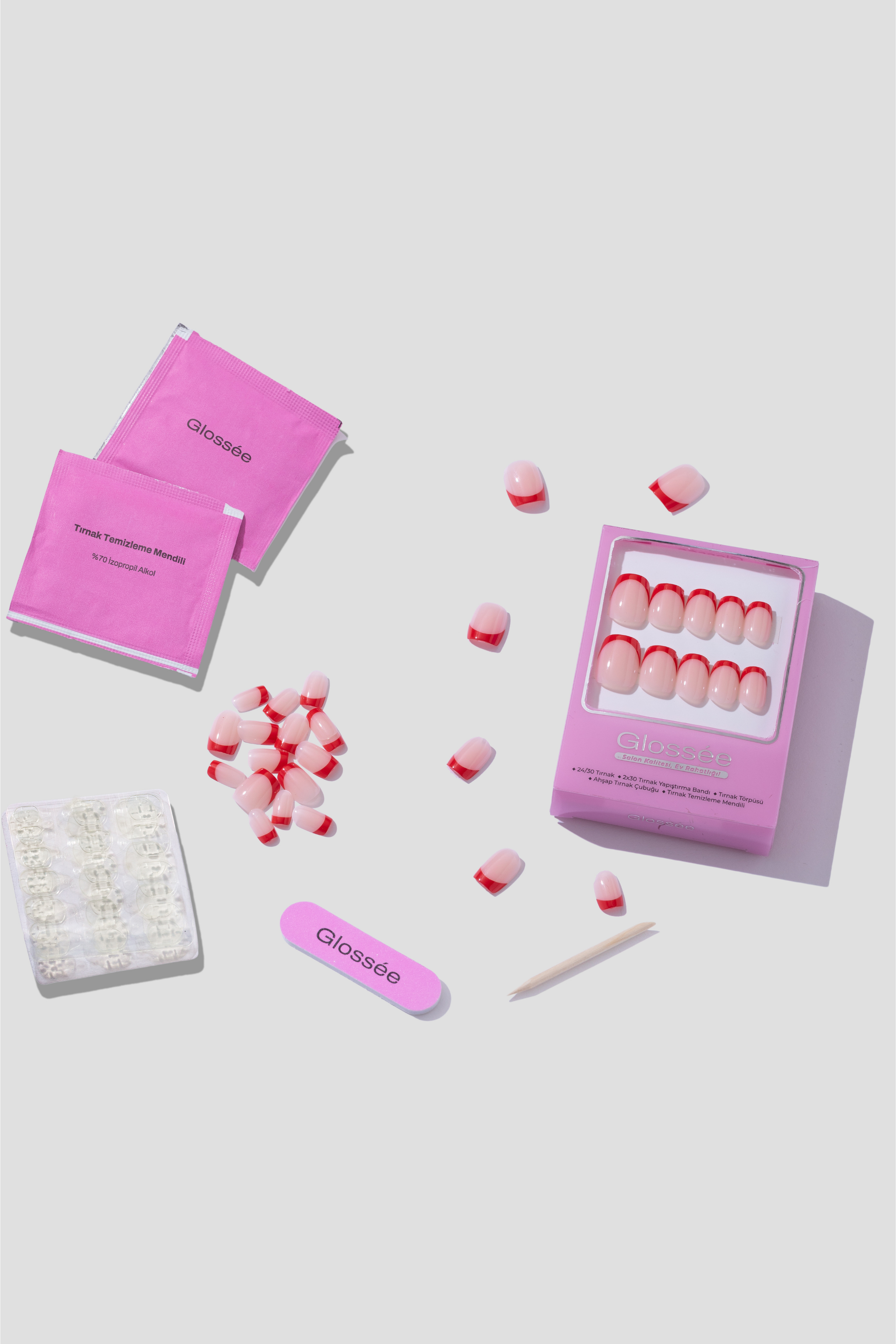 Love Line - Short Square - 32 Adet Takma Tırnak