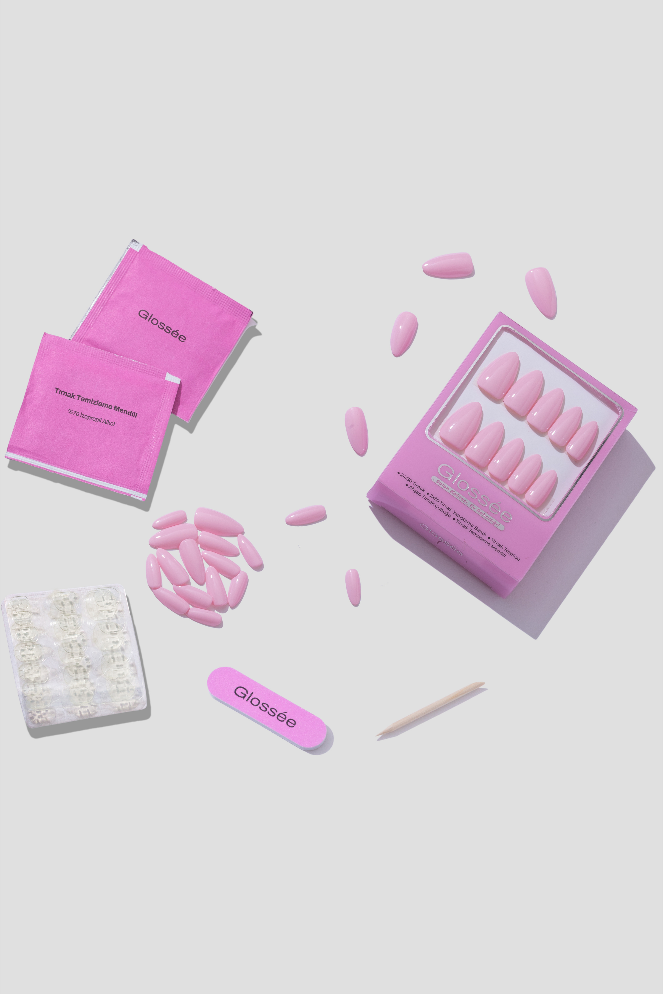 Pink Cloud - Medium Almond - 30 Adet Takma Tırnak