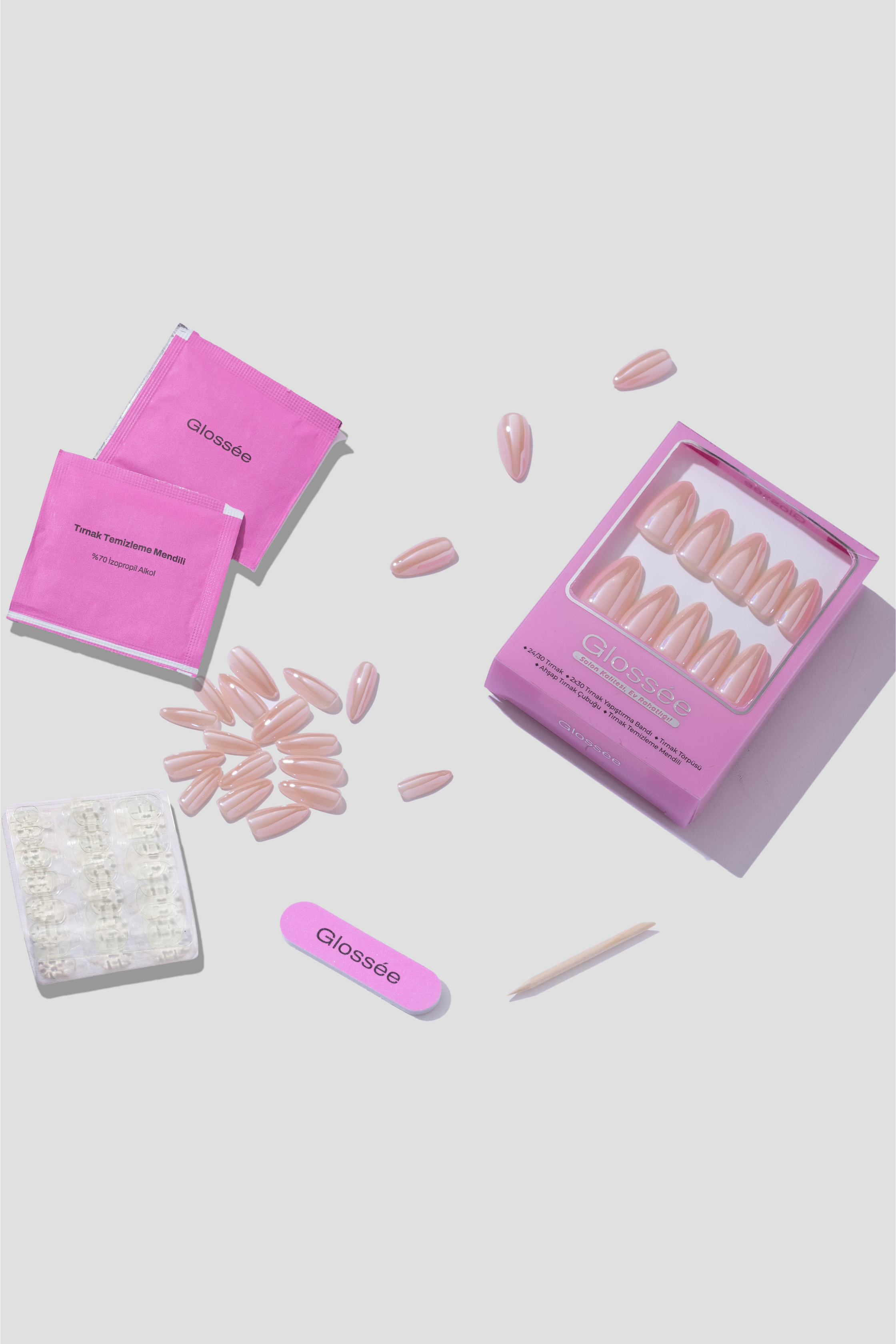 Satin Nude - Medium Almond - 30 Adet Takma Tırnak