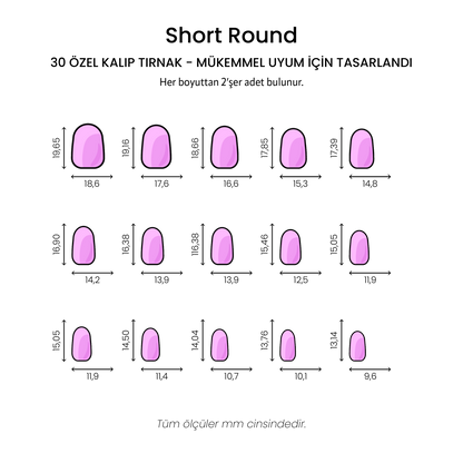 Dreamy Pink - Short Oval - 30 Adet Takma Tırnak