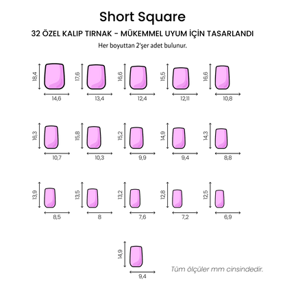 Soft Nude - Short Square - 32 Adet Takma Tırnak