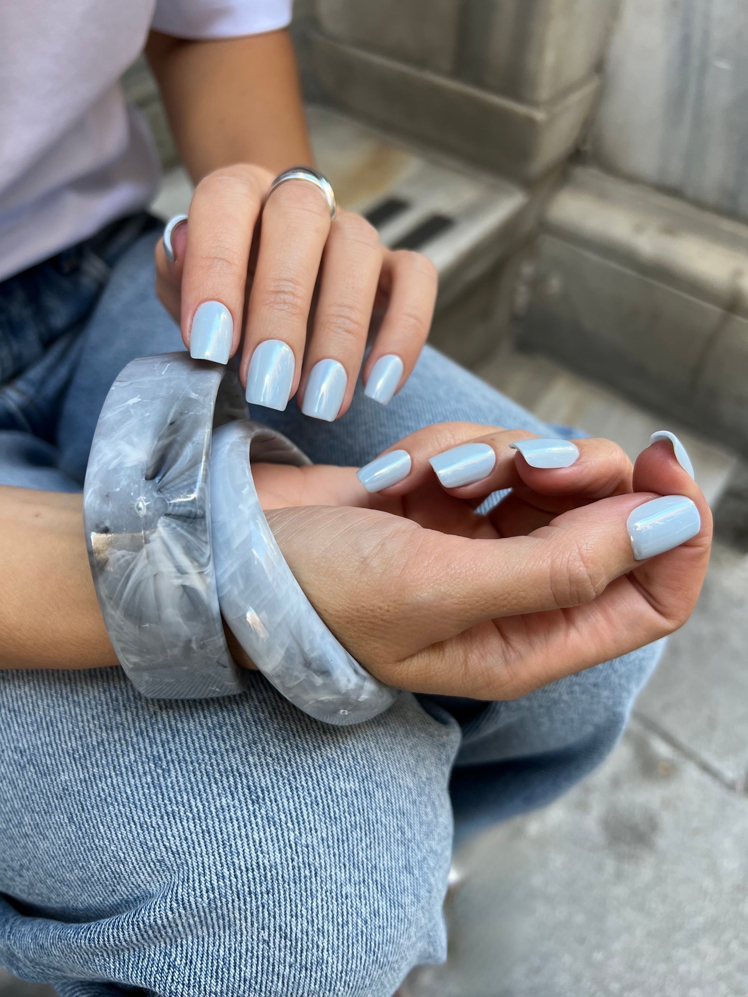 Baby Blue - Short Square - 32 Adet Takma Tırnak