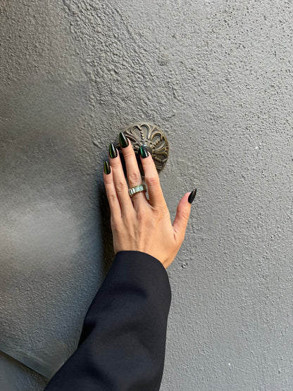 Crystal Serpent Cat Eye - Short Almond - 30 Adet Takma Tırnak