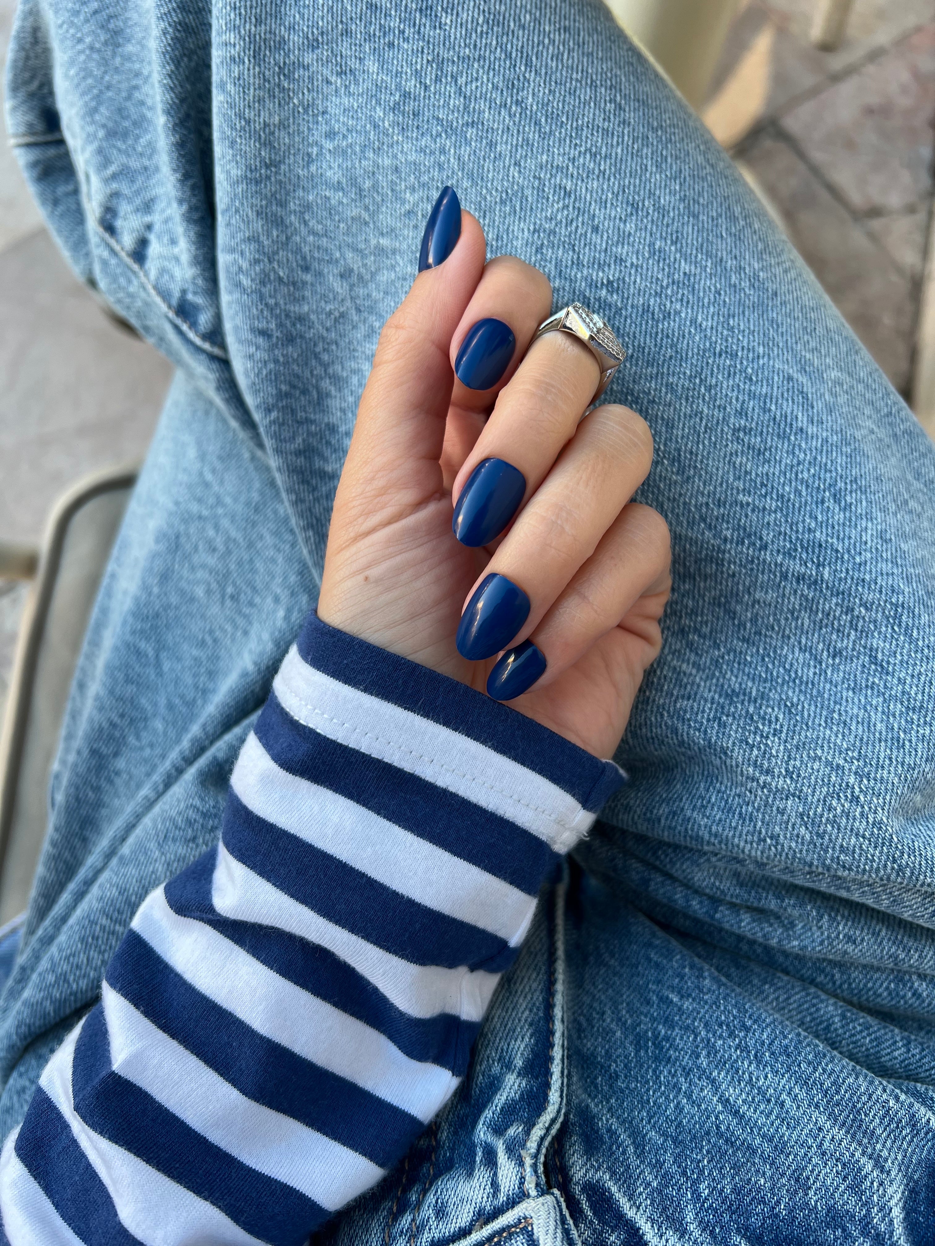 Indigo Stone - Short Oval - 30 Adet Takma Tırnak