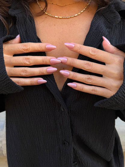 Pink Chrome - Short Almond - 30 Adet Takma Tırnak
