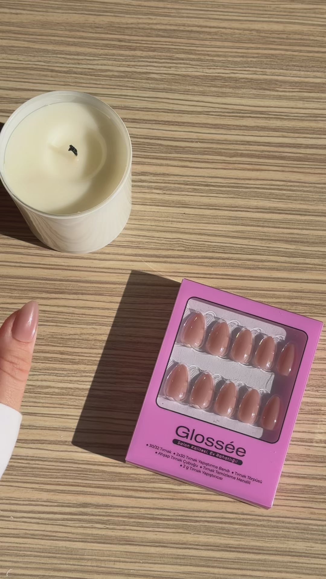 Rosy Nude - Short Almond - 30 Adet Takma Tırnak